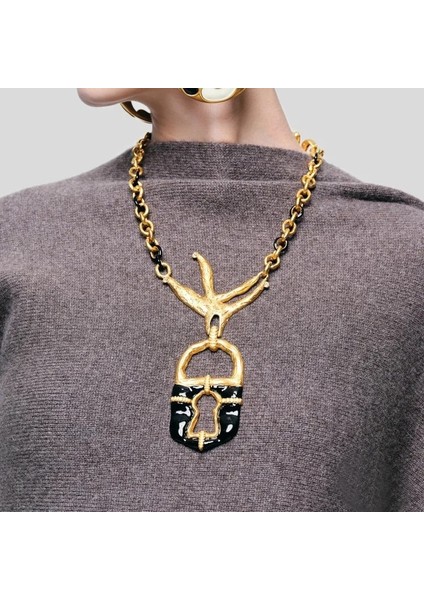 Fransız Retro Paris Tarzı Az Bulunur Hafif Lüks Güvercin Kilit Kolye Ucu, Şık ve Lüks Görünümlü Uzun Süveterzinciri, Kadınlar Için (Yurt Dışından) fiyatları