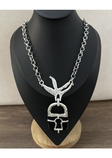 Fransız Retro Paris Tarzı Az Bulunur Hafif Lüks Güvercin Kilit Kolye Ucu, Şık ve Lüks Görünümlü Uzun Süveterzinciri, Kadınlar Için (Yurt Dışından) fırsatları