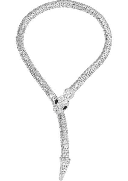 Punk Tarzı Altın Renkli Elmaslı Manyetik Yılan Şekilli A Tılı Kolye, Moda Tam Elmaslı Son Moda ve Çok Amaçlı Yılan Kemikli Z珠宝r (Yurt Dışından) indirimleri