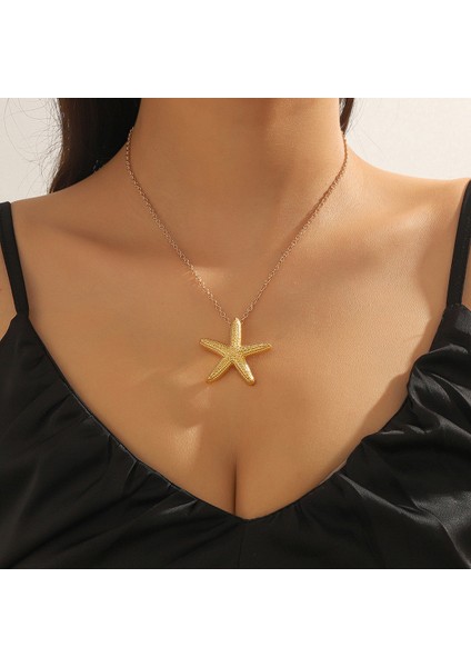 Hafif Lüks Altın Renkli Yıldızlı Pembe Balık Tarzı Kolye (Yurt Dışından) modelleri