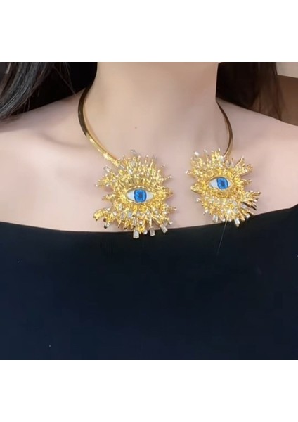 Fransız Tarzı Şeytan Gözü Çift Kafa Kolye, Moda ve Şık A Tılı Aksesuar (Yurt Dışından) fırsatları