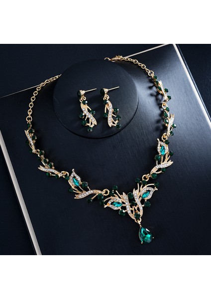 Kolye Küpe Seti, Kendine Ait Yapılmış Yapay Elmaslı Takılar, Gelinlik ve Abiye Aksesuarları, Gece Yemeği Takıları (Yurt Dışından)