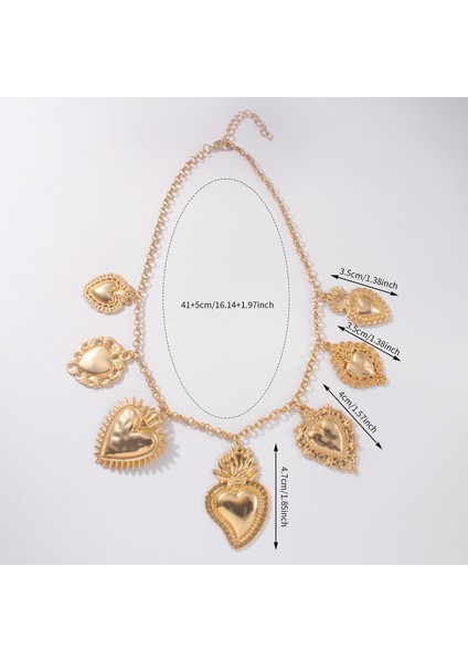 Tianzerun, Kişisel Retro Gümüş Kutsal Kalp Kolye, Gümüş Tasarım Detaylı Çok Kolye (Yurt Dışından) indirimleri