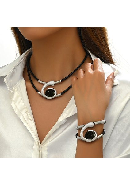 Tianzerun, Bohem Tarzı Spiral Salyangoz Şeklinde Akrilik Mücevher Seti (Yurt Dışından)