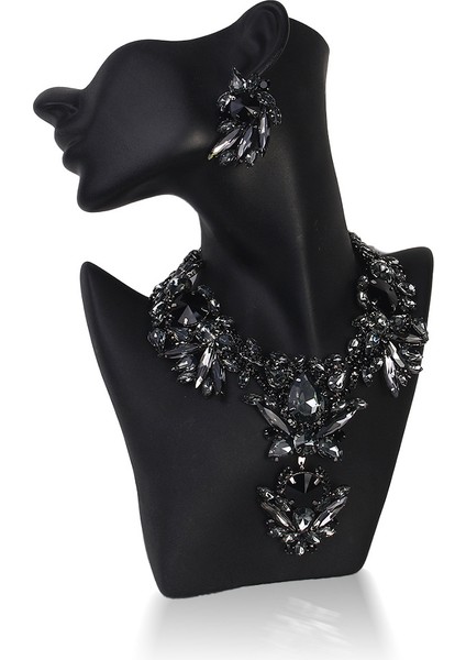 A Tılı Takı Seti, Moda Geometrik Yapay Elmas Kolye ve Küpe Seti (Yurt Dışından) fırsatları