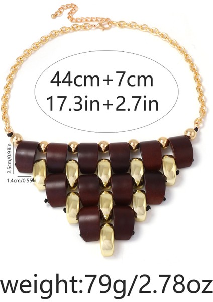 Geometrik 3D Ahşap Kesişen Üçgen Desenli Kolye Bileklik Takı (Yurt Dışından) fırsatları