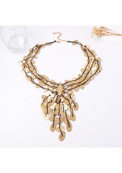 Bohem Kişisel Moda El Işi Örgü Metal Demir Parçalı Püsküllü Y Şeklinde Kolye (Yurt Dışından) modelleri