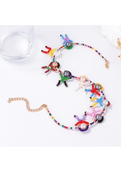 Benzersiz Icat Tasarım Dokulu El Işi Örgü Karikatür 3b Küçük Figür Taklit Inci Kadın Klavikulazinciri (Yurt Dışından) modelleri