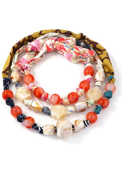 Tianzerun, Kişisel, Modaya Uygun, Sade, Şık, El Işi Örgü Kumaş Boncuklu, Çok Katmanlı, Üst Üste Takılan Geometrik Gündelik Kolye (Yurt Dışından)