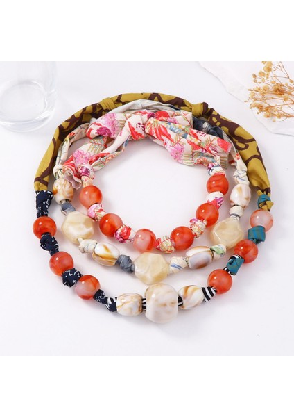 Tianzerun, Kişisel, Modaya Uygun, Sade, Şık, El Işi Örgü Kumaş Boncuklu, Çok Katmanlı, Üst Üste Takılan Geometrik Gündelik Kolye (Yurt Dışından) modelleri