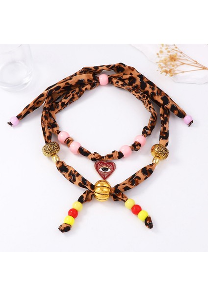 Meillard Retro Vahşi El Yapımı Kumaş Boncuklu Özgün Tasarım Çift Katlı Yüzlü Kolye (Yurt Dışından) modelleri