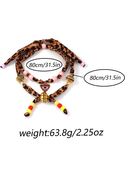 Meillard Retro Vahşi El Yapımı Kumaş Boncuklu Özgün Tasarım Çift Katlı Yüzlü Kolye (Yurt Dışından) fırsatları