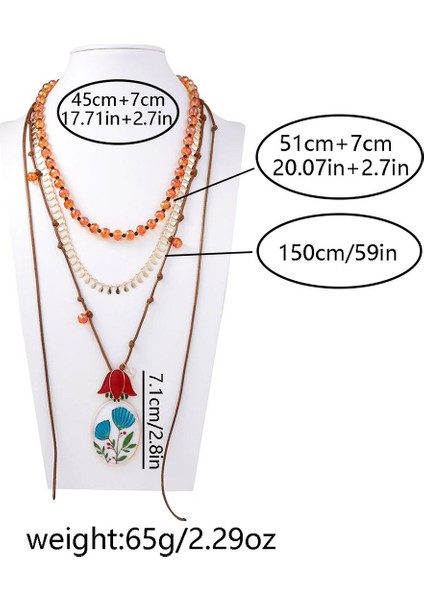 Hafif Lüks Yüksek Kali Boncuklu Örgülü Alaşım Damla Yağlı Çiçek Kolye Çok Katmanlı Gerdanlık (Yurt Dışından) indirimleri