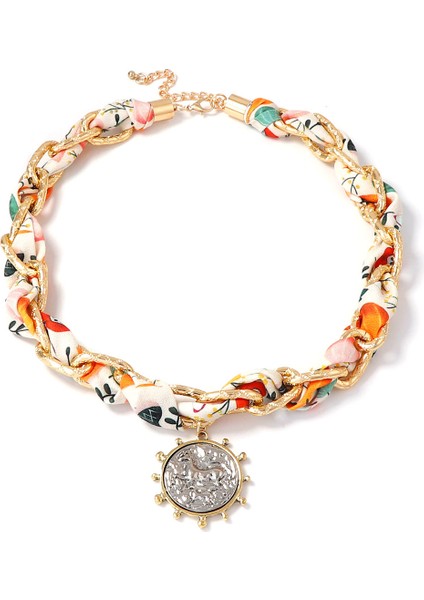 Trend Dantel Z珠宝r Kesişen Tatlı Tarzı Alaşım Rozetli Kolye (Yurt Dışından)