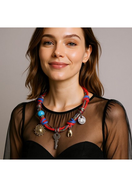 Tianzerun, Kişisel, Retro, Moda, Çok Aksesuarlı, Alaşım Kolye Ucu, El Dokuması Örgü Ip Kolye (Yurt Dışından) fiyatları