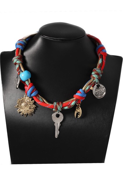 Tianzerun, Kişisel, Retro, Moda, Çok Aksesuarlı, Alaşım Kolye Ucu, El Dokuması Örgü Ip Kolye (Yurt Dışından) fırsatları