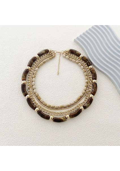 Retro Tarz Yaratıcı Tasarım Çok Katmanlı Dörtlü Halhal Bambu Kolye, Her Kıyafete Uygun Moda Kadın Modeli (Yurt Dışından) fiyatları