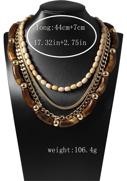 Retro Tarz Yaratıcı Tasarım Çok Katmanlı Dörtlü Halhal Bambu Kolye, Her Kıyafete Uygun Moda Kadın Modeli (Yurt Dışından) fırsatları