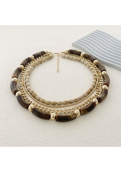 Retro Tarz Yaratıcı Tasarım Çok Katmanlı Dörtlü Halhal Bambu Kolye, Her Kıyafete Uygun Moda Kadın Modeli (Yurt Dışından) indirimleri