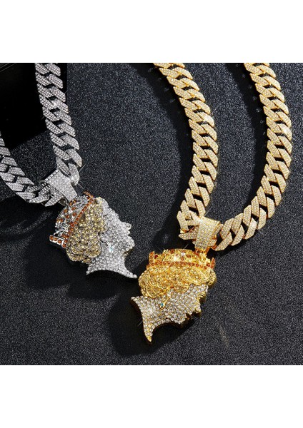 Moda Hip-Hop Kraliçe Yüz Halkası Uzun Katmanlı Tam Elmaslı Kübazinciri Halkası (Yurt Dışından) fırsatları