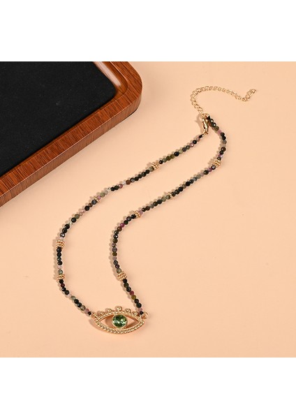 Tianzerun, Fransız Retro Koyu Tarzı Şeytan Gözü Kolye Tasarımı Ilmekli Boncuklu Kolye (Yurt Dışından) fiyatları