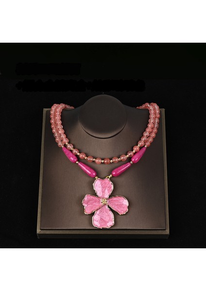 Emaye Kolye Gerçek Altın Kaplamalı Zarif Hafif Lüks Çiçekli Atmosferik Klavikulazinciri (Yurt Dışından) fiyatları