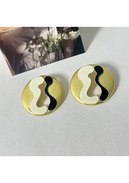 Fransız Tarzı Paris Stili Şık, Hafif Lüks, Yuvarlak -Altın Renkli Anahtar Delikli Küpe, Niche Tasarım, Yüksek Ka, Kişisel Aksesuar (Yurt Dışından) fiyatları