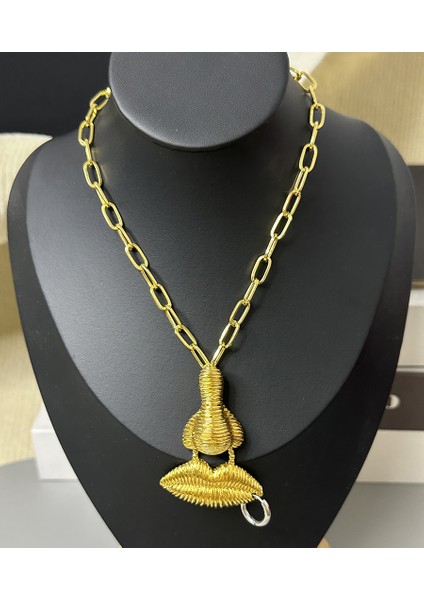 Tianzerun, Kişisel 3D Yüz Hatları, Çizgili Burun ve Büyük Dudağlı Kolye, Kübazinciri, Şık ve A Tılı Klavikula Kolyesi (Yurt Dışından)