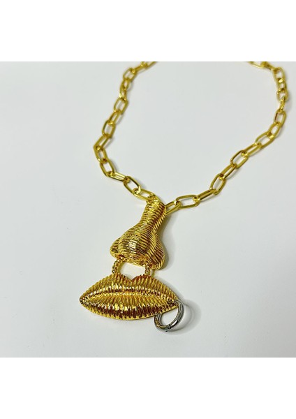 Tianzerun, Kişisel 3D Yüz Hatları, Çizgili Burun ve Büyük Dudağlı Kolye, Kübazinciri, Şık ve A Tılı Klavikula Kolyesi (Yurt Dışından) modelleri