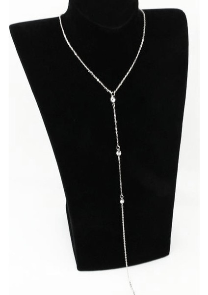 Moda Havalı Y-Şekilli Damla Püskül Kristal Kolye Arka Zincir (Yurt Dışından)