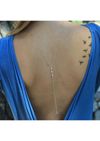 Moda Havalı Y-Şekilli Damla Püskül Kristal Kolye Arka Zincir (Yurt Dışından) fiyatları