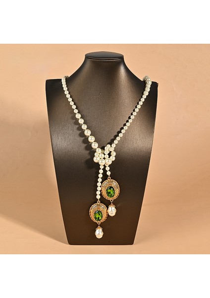 Fransız Barok Inci Kolye Hafif Lüks Niche Düğümli Köprücük Kemiği Kolyesi (Yurt Dışından) fiyatları