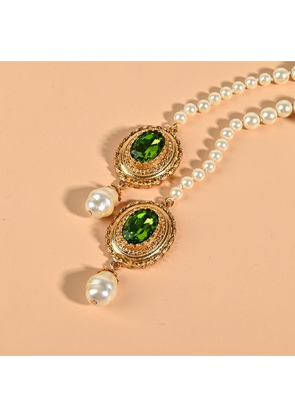 Fransız Barok Inci Kolye Hafif Lüks Niche Düğümli Köprücük Kemiği Kolyesi (Yurt Dışından) modelleri