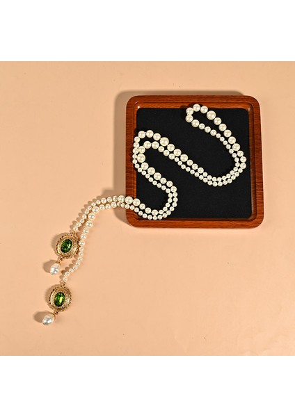 Fransız Barok Inci Kolye Hafif Lüks Niche Düğümli Köprücük Kemiği Kolyesi (Yurt Dışından) fırsatları