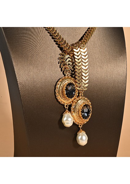 Metalik Cam Kolye, Trendy Kişilikli Moda, Düğüm Yapılabilir, Paslanmaz Çelik Inci Cam Kolye Ucu Bileşeni (Yurt Dışından) fırsatları