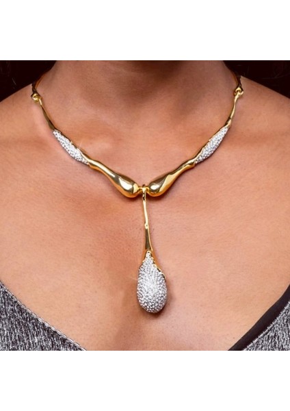 Avrupa-Amerika Tarzı Ağır Işçilikli Metal, Düzensiz Lav Tasarımı, Simli Damla Kolye Ucu, Hafif Lüks, Şık ve Üst Düzey Kolye (Yurt Dışından) fiyatları