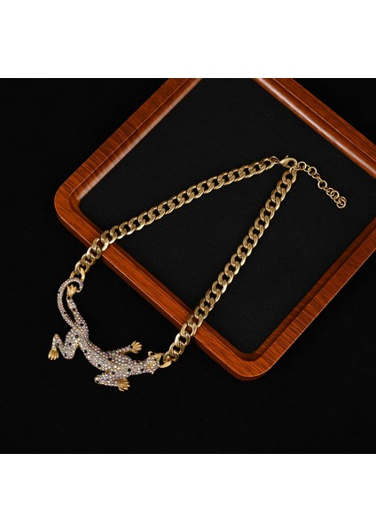 Ik珠宝 El Leopar Kolye Retro Kişilik Klavikula Kolye (Yurt Dışından) fırsatları