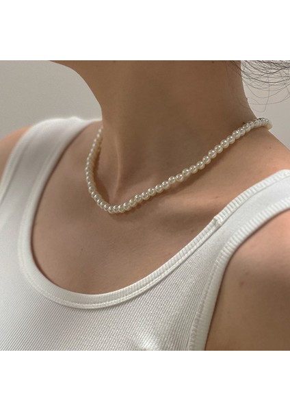 Inci Beyaz Yuvarlak Boncuk Takı (Yurt Dışından)