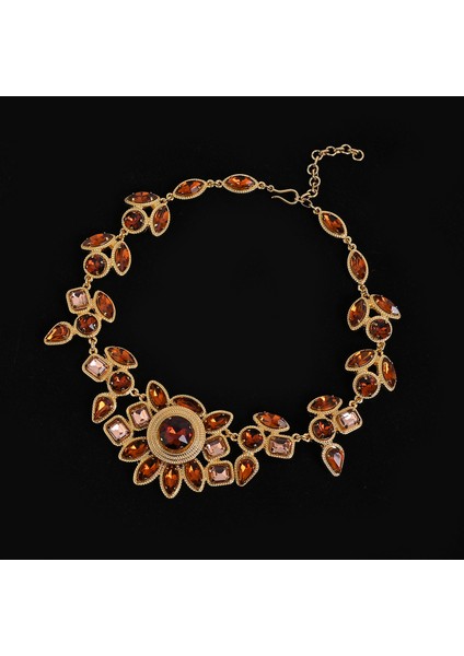 Altın Renkli El Yapımı Cam Kolye, Sade, Eski Moda, Saray Tarzı Geometrik Kırmızı El Yapımı Cam Kolye (Yurt Dışından) modelleri