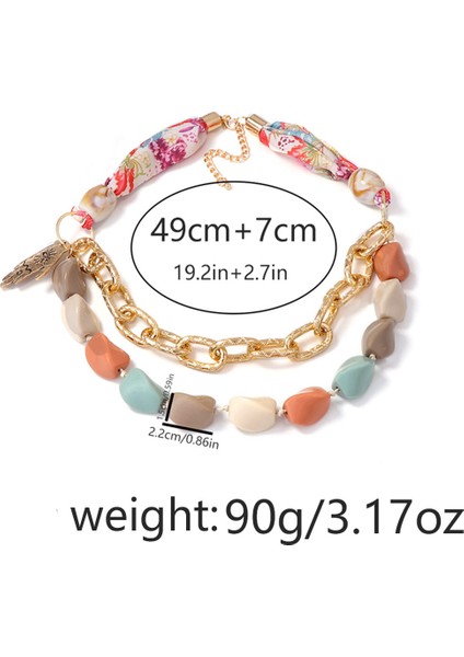 Tianzerun, Kişisel, Moda, Avrupa-Amerika Tarzı, Yaratıcı Tasarım, Şeritli Geometrik Dizi, Çok Renkli Boncuklu Kolye (Yurt Dışından) fırsatları