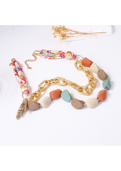 Tianzerun, Kişisel, Moda, Avrupa-Amerika Tarzı, Yaratıcı Tasarım, Şeritli Geometrik Dizi, Çok Renkli Boncuklu Kolye (Yurt Dışından) indirimleri