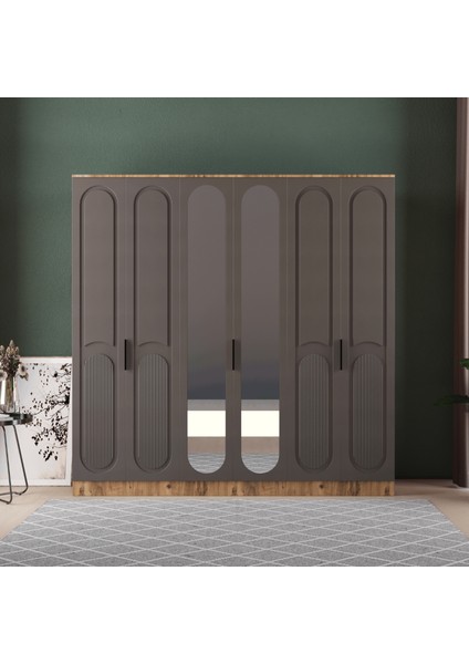 DERİN 6 KAPAKLI EKO GARDIROP - MDF KAPAK