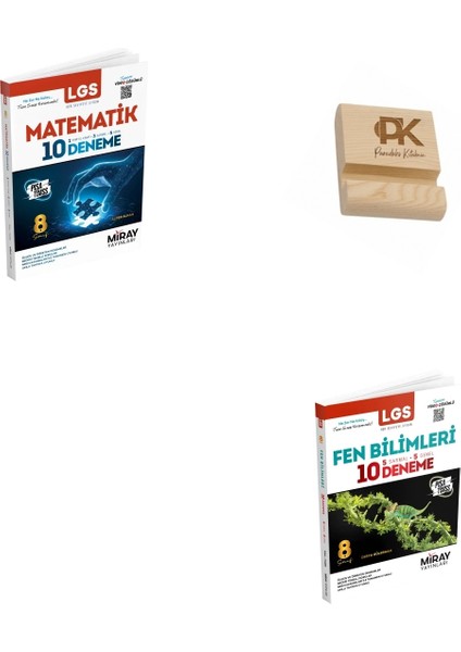 Miray Lgs 8. Sınıf Matematik ve Fen Bilimleri Denemeleri + Telefon Standı