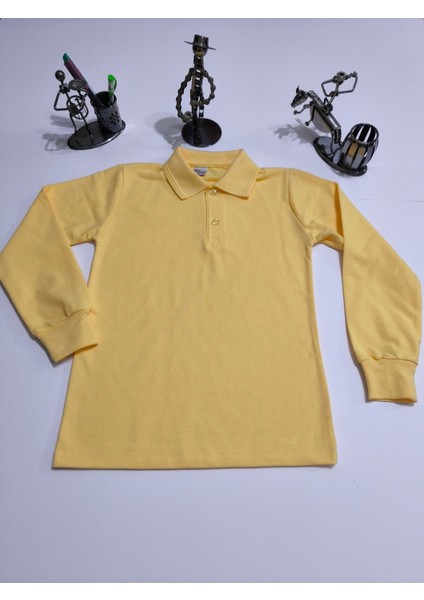 unisex Uzun Kol Polo Yaka Okul ve Günlük Ribanalı Çocuk Genç Tişört Nefes Alabilen Kumaş indirimleri