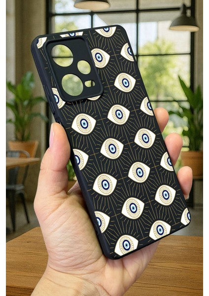 Xiaomi Redmi Note 12 Pro 5g Evıl Eye Desenli Silikon Darbe Emici Klasik Korumalı Rubber Kılıf modelleri