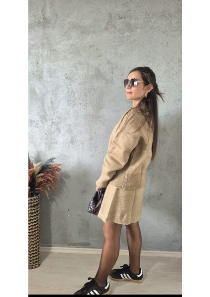 Camel Triko Kazak Etek Takim modelleri