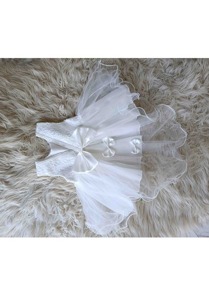 Kız Bebek Beyaz Gelinlik Mevlüt Elbisesi 0-3 Ay
