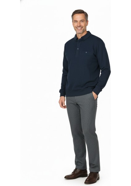 Erkek Kışlık Kazak Polo Yaka Oxford Fleto Cepli Dokulu Rahat Kesim Tam Kalıp fiyatları