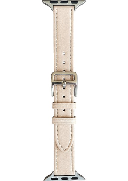Apple Watch 11-10(46MM) 9-8-7(45MM) 6 5 4 SE(44MM)UYUMLU Slim Ince Pu Deri Kordon Kayış