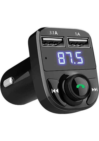 Yeni Nesil Universal Bluetooth Araç Kiti Oto Çakmaklık Şarj Aleti Fm Transmitter Cihazı Mp3 Aleti C